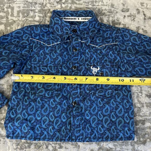 Cowboy Hardware Western Rodeo Blue Long Sleeve Shirt Baby Size 6 Month - Picture 11 of 12